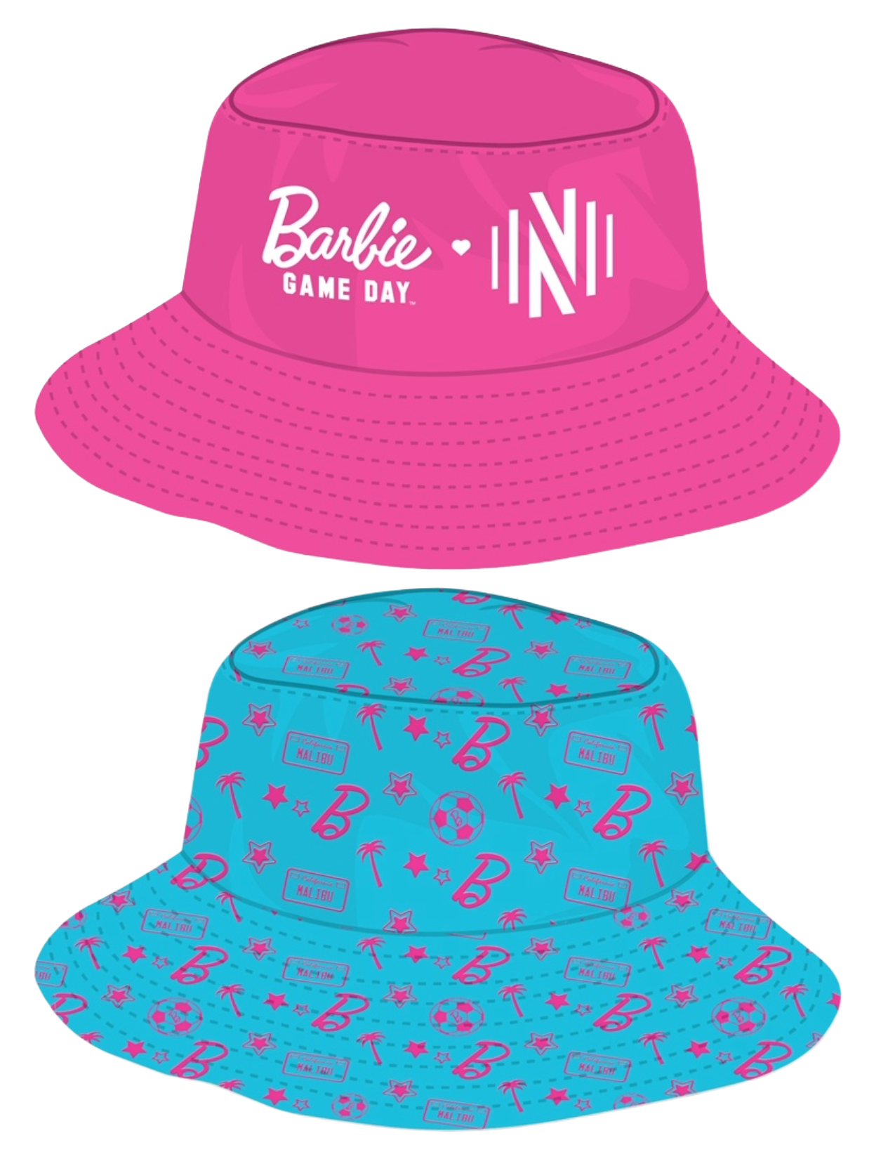 LYM x Barbie Womens Bucket Hat Hot Pink Embroidered Logo Adjustable Toggle I10 Barbie Pink Velvet Bucket Hat New | Mercari main image 2