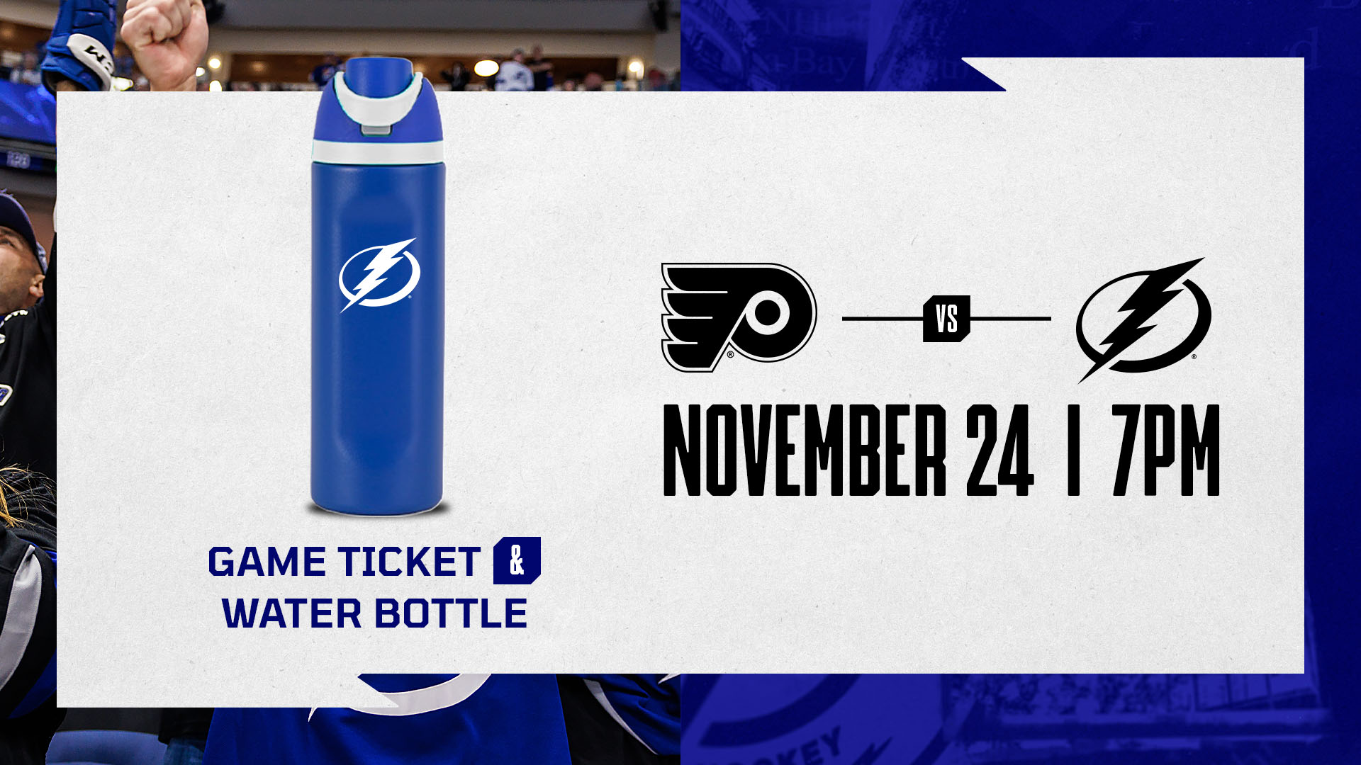 2025-26 Blue TBL Water Bottle - Lightning vs Flyers